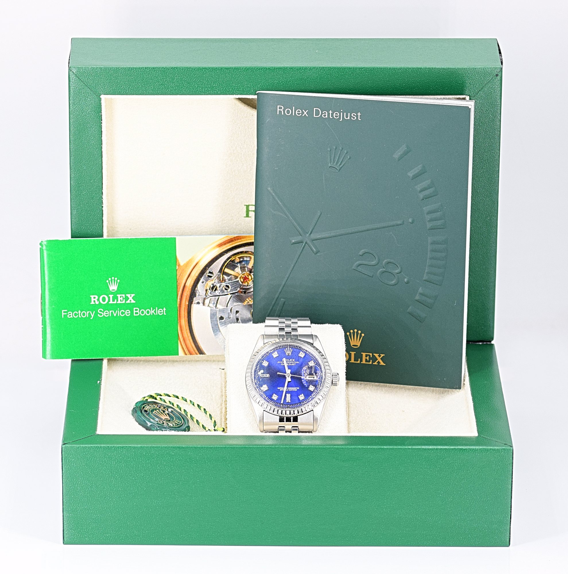 Rolex Oyster Perpetual Datejust Blue Diamond edition · Wrist